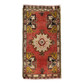 Petit tapis turc vintage 103x53 cm, Short Runner, Tribal, Shabby, Mini Tapis