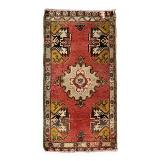 Petit tapis turc vintage 103x53 cm, Short Runner, Tribal, Shabby, Mini Tapis