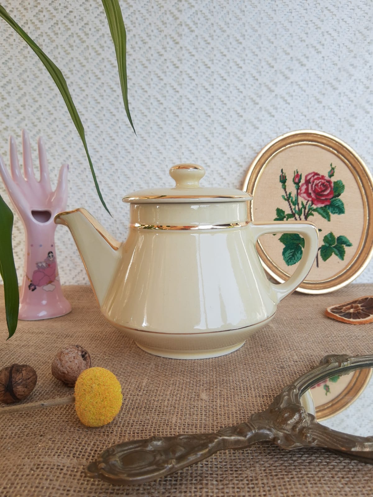 Old vintage ceramic tea and coffee maker