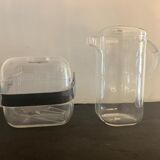 Transparent ice bucket and pitcher, Italian design Guzzini, 1970