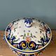Soup pot in earthenware Vieux Rouen handmade
