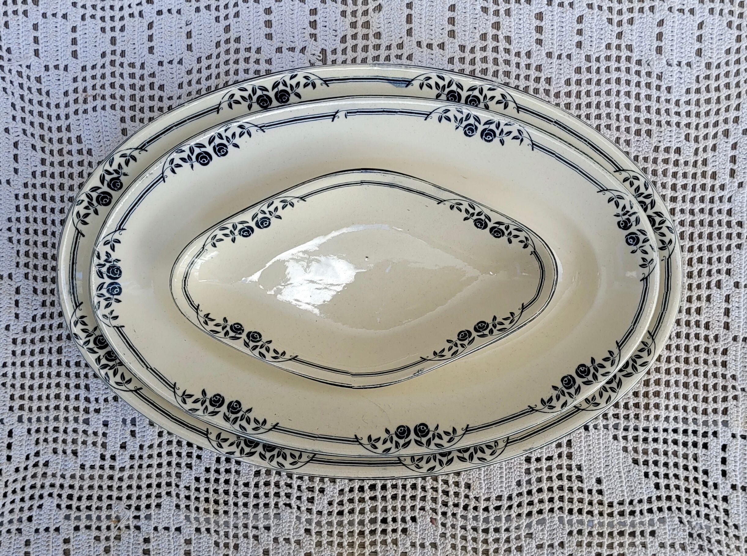 Set of 3 oval dishes Salins, iron earth