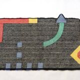 Rare Postmodern original 80s memphis age rug carpet by Tuffi labeled