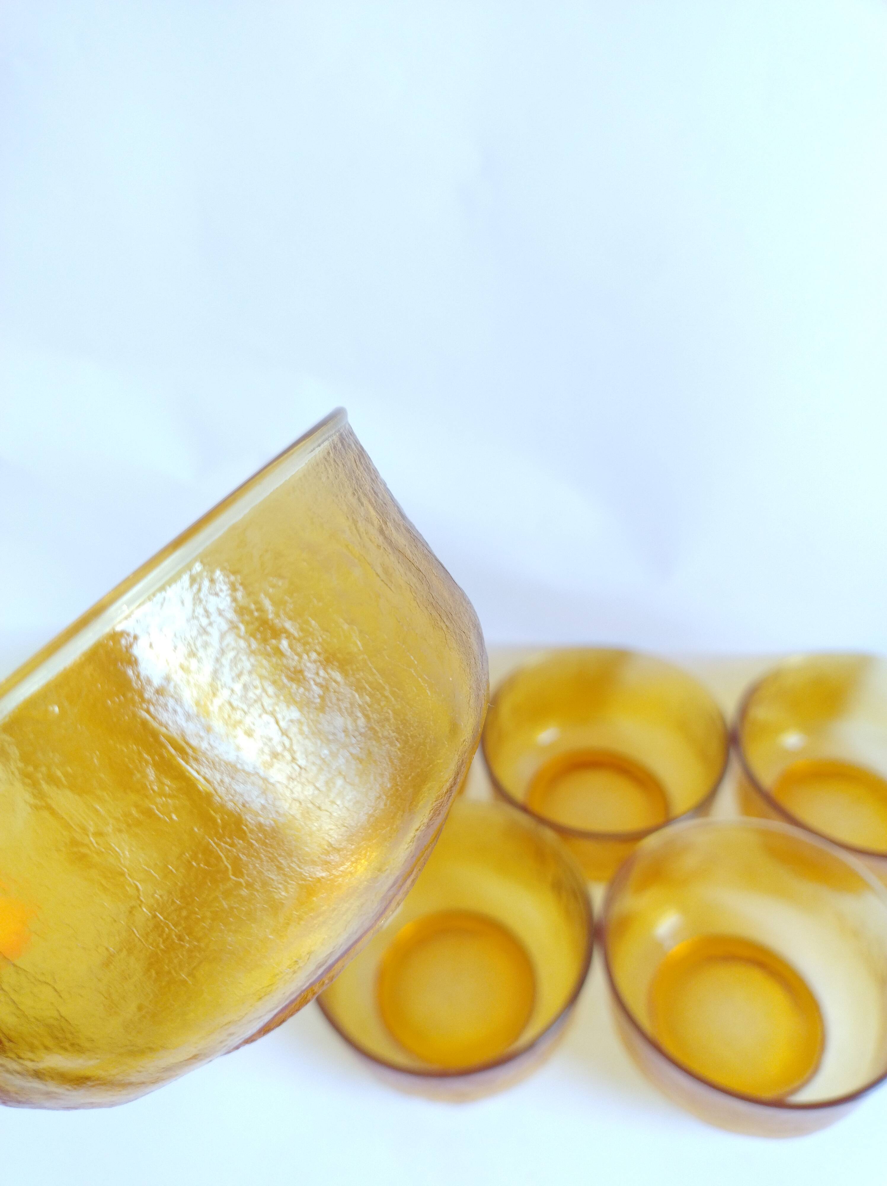 Set of 7 frosted amber cups l'alsacienne sierra biscuits