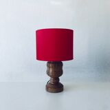 Carved wooden lamp
