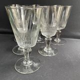6 large blown and cut glasses from the 19th century