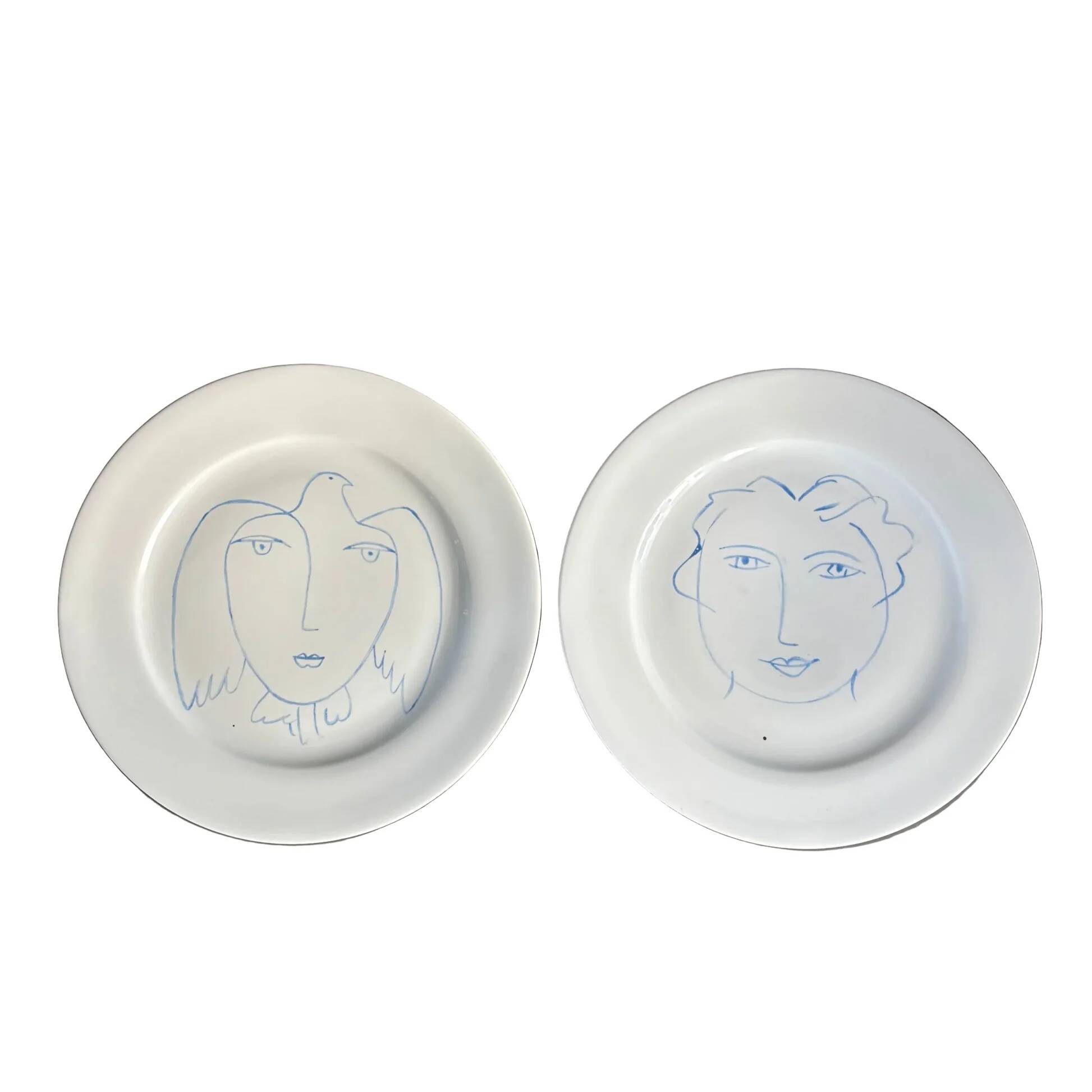 Pair of Picasso plates in Limoges porcelain - Ref 1324