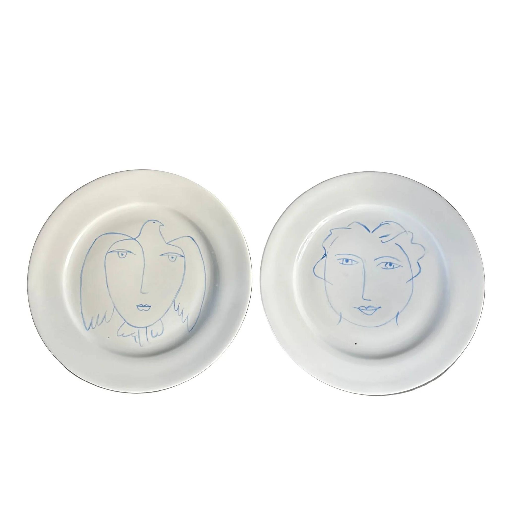 Pair of Picasso plates in Limoges porcelain - Ref 1324