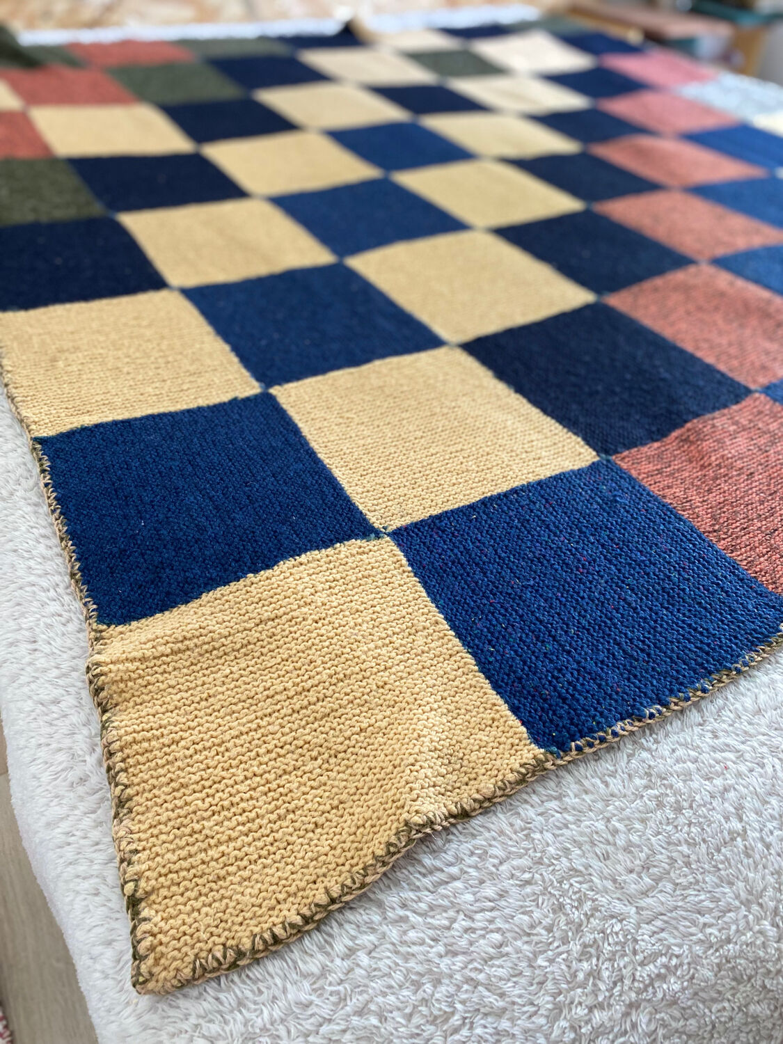 Couverture patchwork en laine