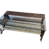 Metal coffee table with glass top