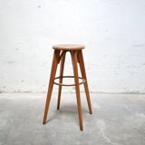 Vintage wooden bar stool by Stella Editions