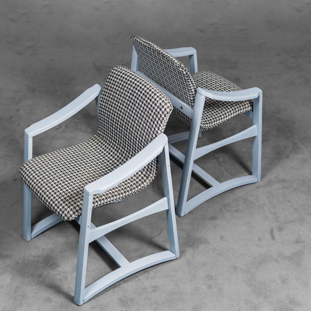 Set of 4 chairs fabric pied de poule anni' 60 vintage modern