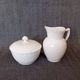 Covered sugar bowl and cream jug Royal Copenhagen 'White Fluted Half Lace'