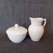 Sucrier couvert et crémier Royal Copenhagen 'White Fluted Half Lace'