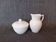 Covered sugar bowl and cream jug Royal Copenhagen 'White Fluted Half Lace'