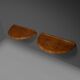 Elegant pair of Art Deco consoles in burl wood