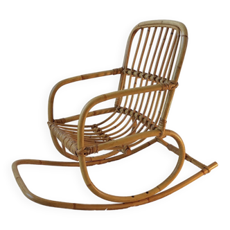 Rocking chair enfant rotin