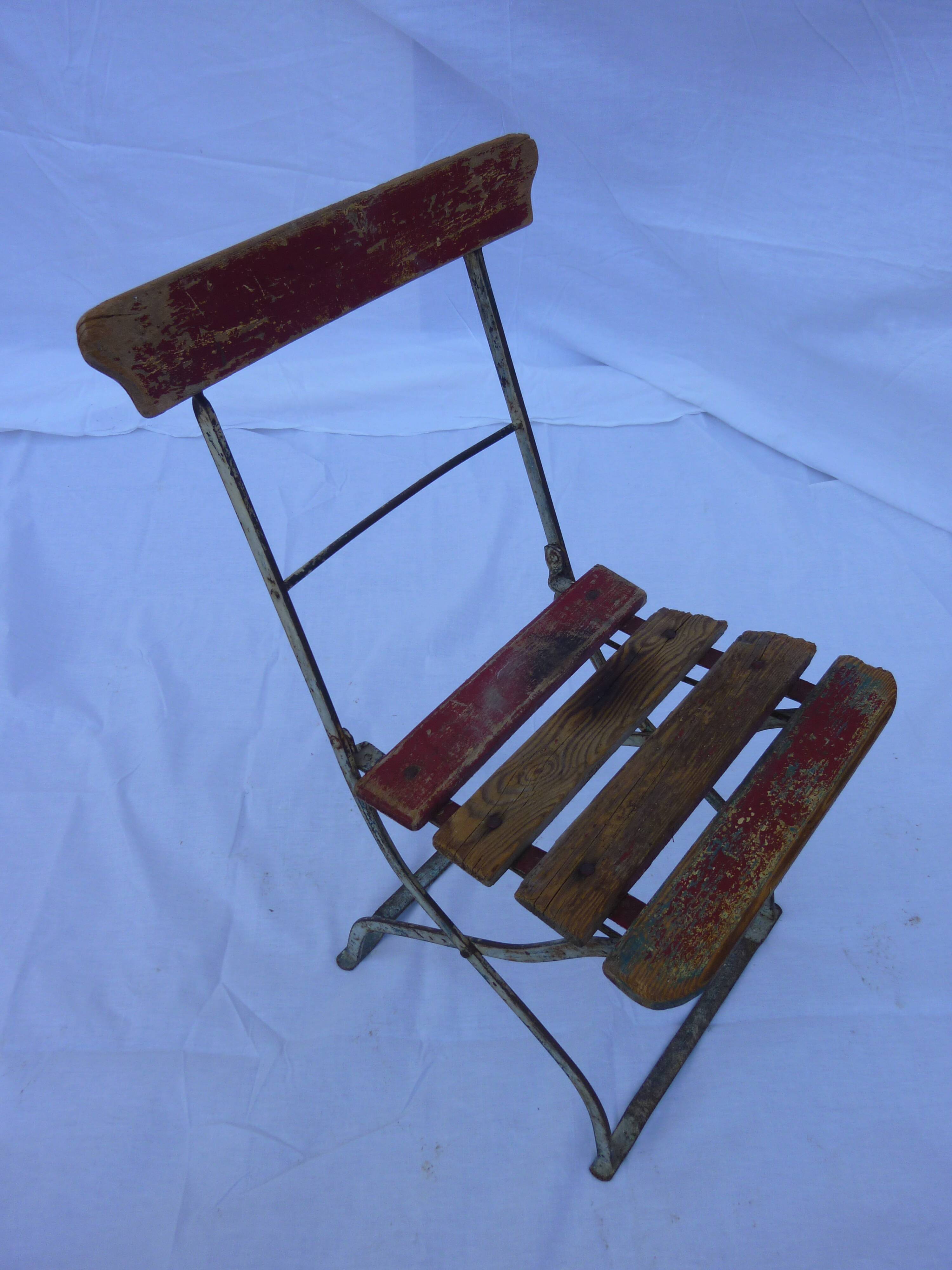 Chaise pliante bistrot années 30