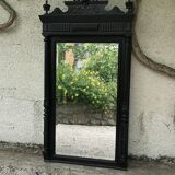 Trumeau mirror in blackened wood 19th