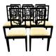 Set of 8 Jean Claude Mahey black lacquered dining chairs for Roche Bobois,
