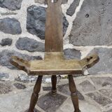 Brutalist Mountain Tripod Chair in Wood