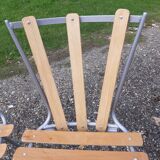 Lot de 4 chaises de bistrot fer et bois