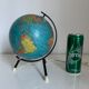Globe vintage 1972 terrestre verre Taride tripode - 22 cm