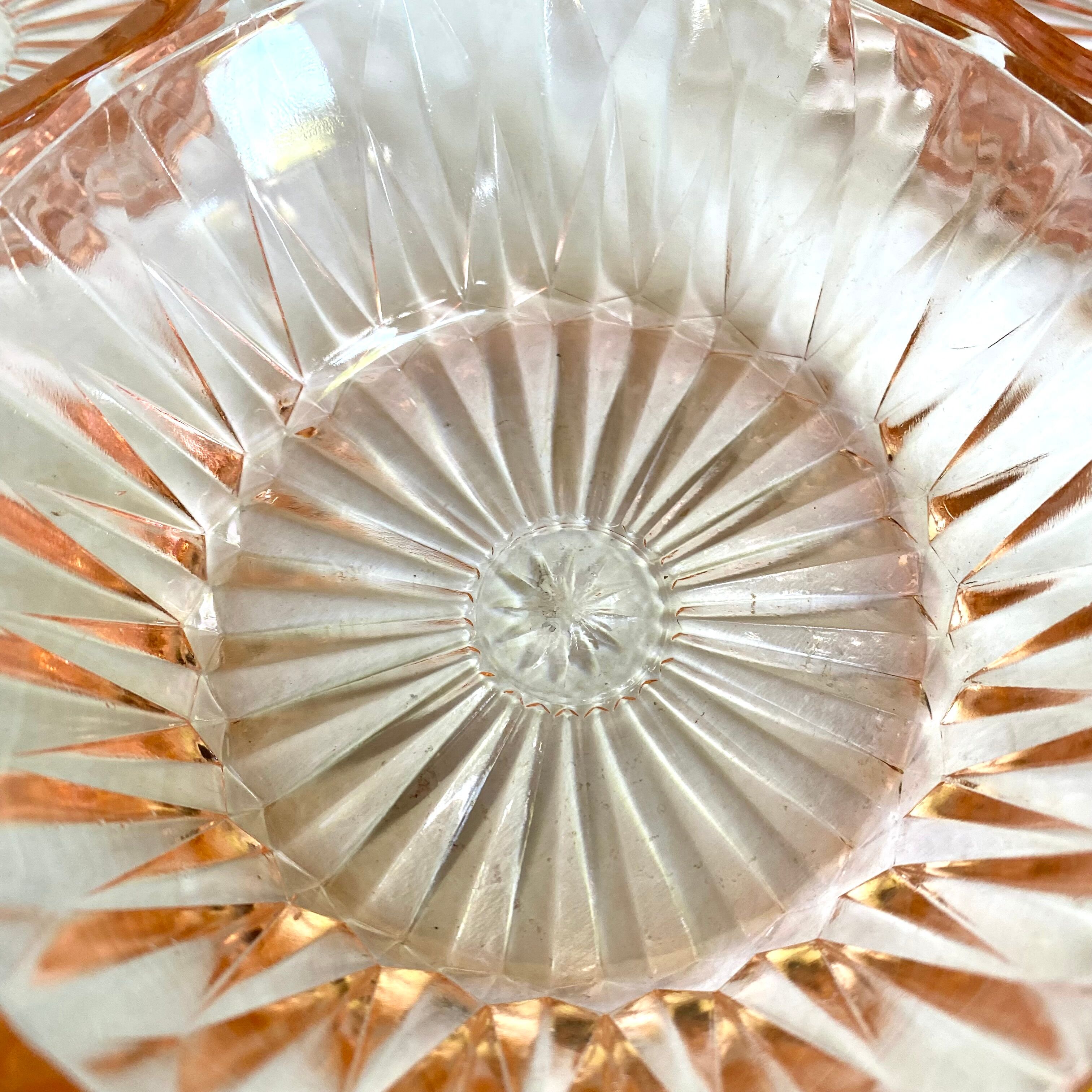 Vintage pink glass ramekins