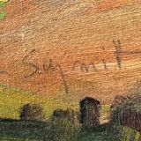 Tableau HST "Paysage à la rivière" signé début XX° siècle