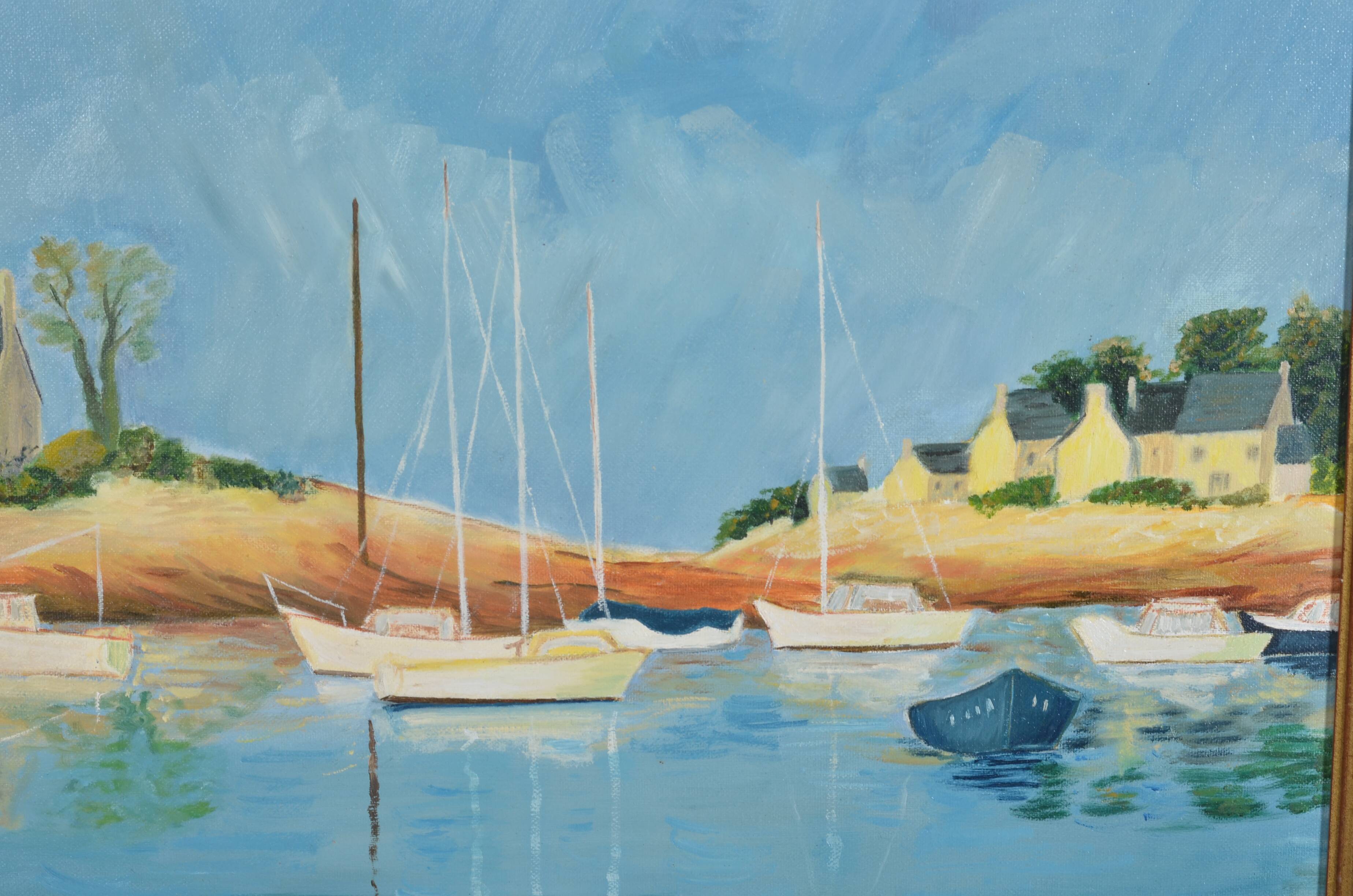 Oil on marine canvas