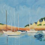 Oil on marine canvas
