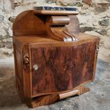 French Art Deco bedside table with a marble top, circa 1930.