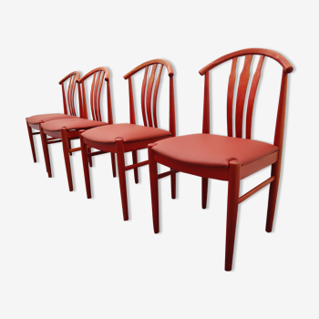 Swedish Dining Chairs by C. Ekström, A. Johansson & S. Hyssna, 1970s, Set of 4