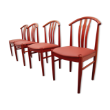 Swedish Dining Chairs by C. Ekström, A. Johansson & S. Hyssna, 1970s, Set of 4