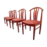 Swedish Dining Chairs by C. Ekström, A. Johansson & S. Hyssna, 1970s, Set of 4