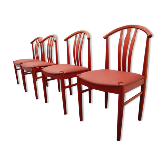 Swedish Dining Chairs by C. Ekström, A. Johansson & S. Hyssna, 1970s, Set of 4