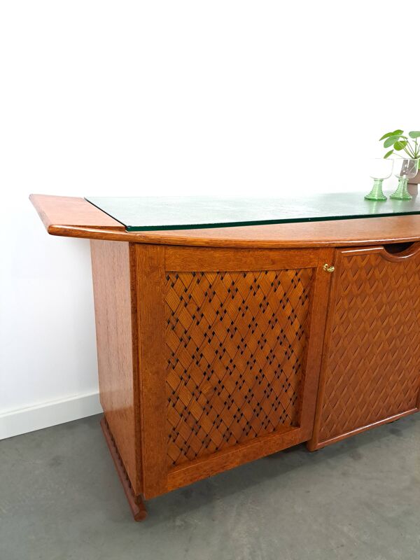 Dressoir de bar avec bar uitschuifbare et lame vitrée