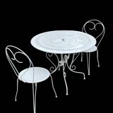 White wrought iron garden furniture - 3 pieces