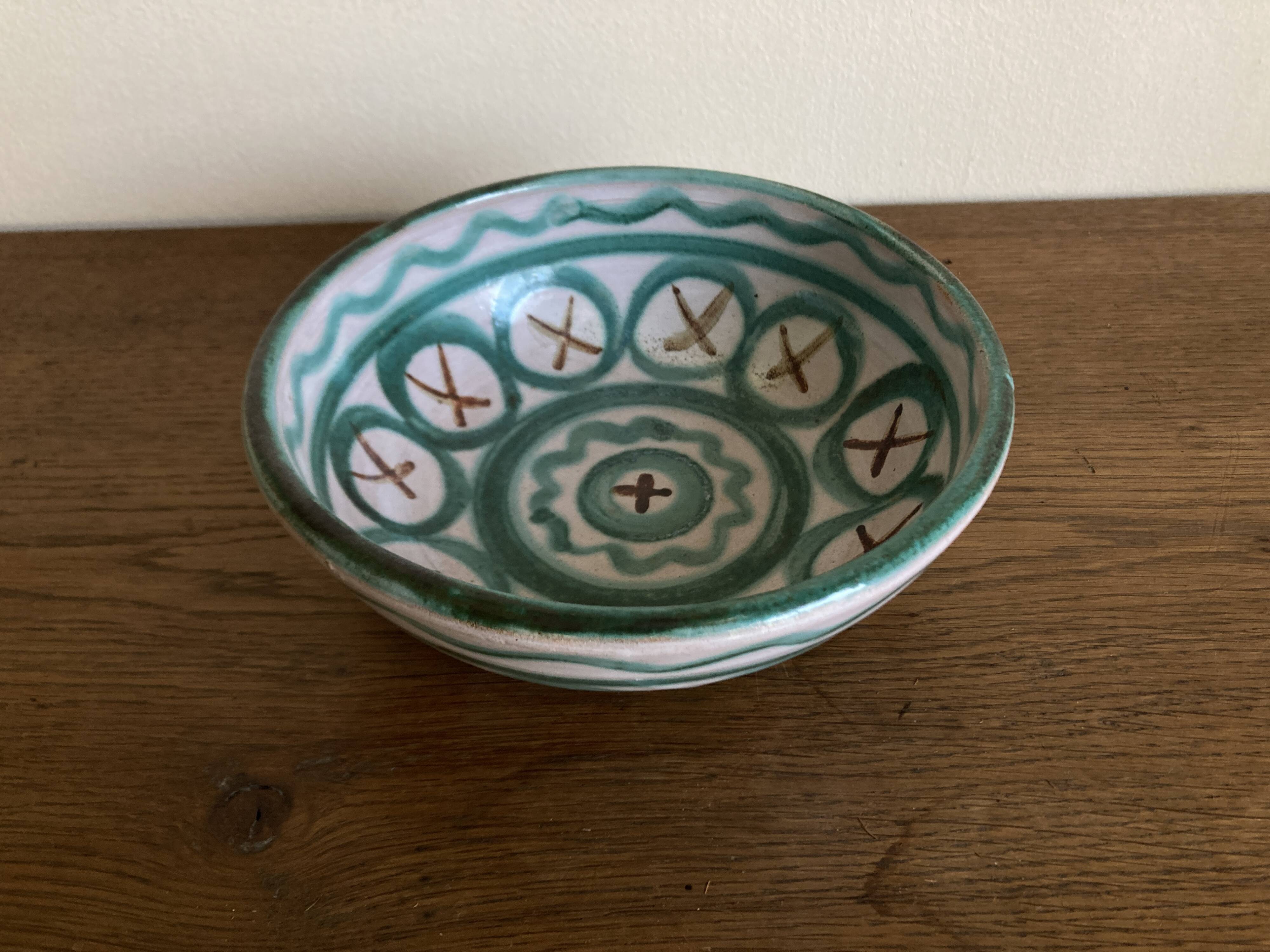 Robert Picault 1960 Vallauris salad bowl signed in full