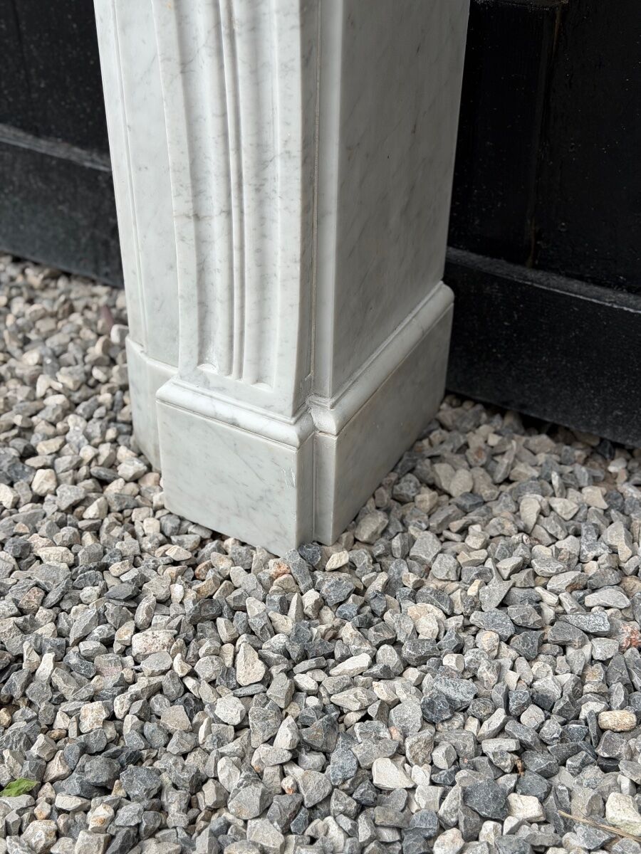 Louis XVI style Carrara marble fireplace circa 1880