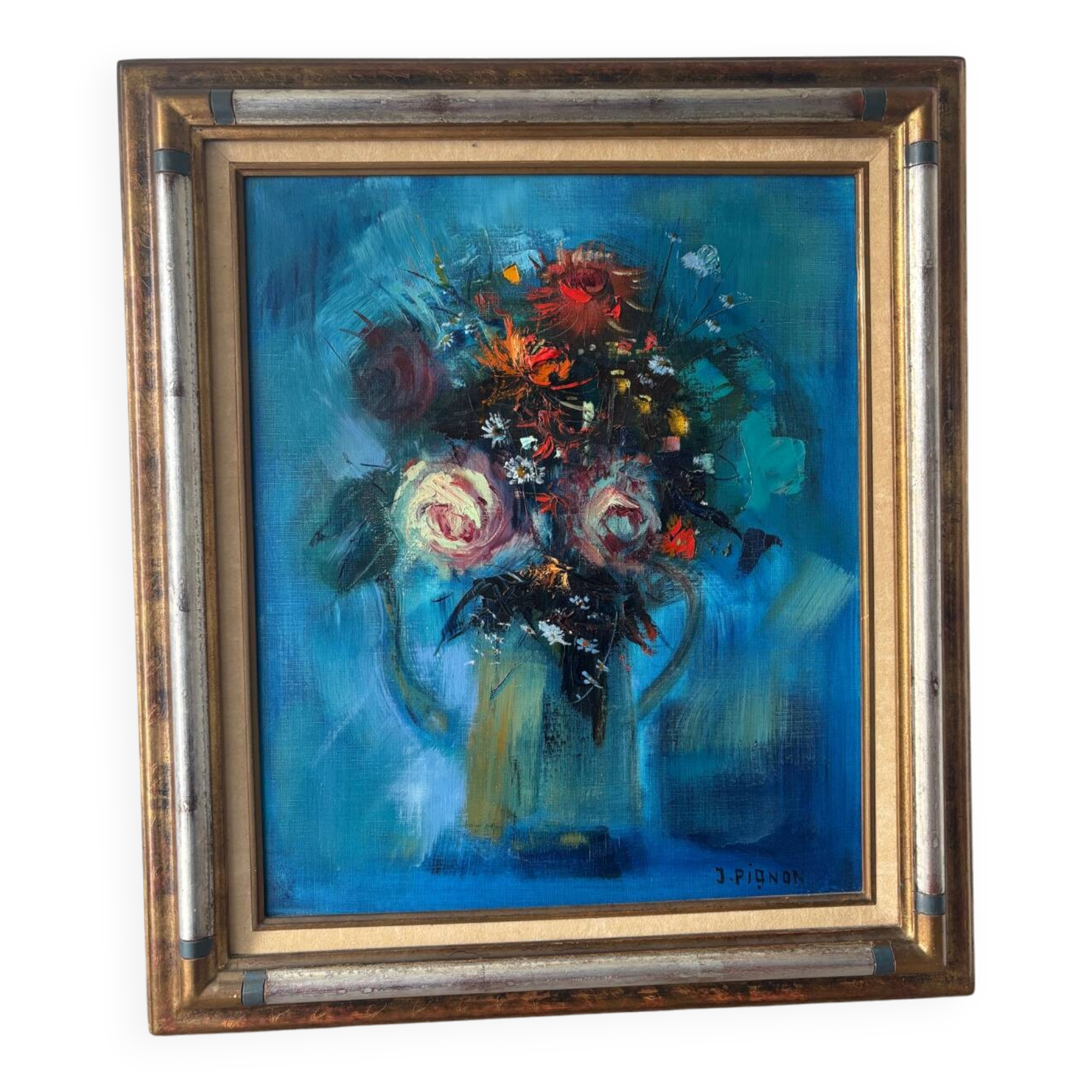 Bouquet of flowers signed Pignon