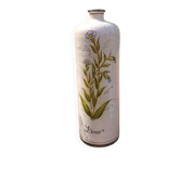 antique ceramic bottle | botanical decoration flax flower