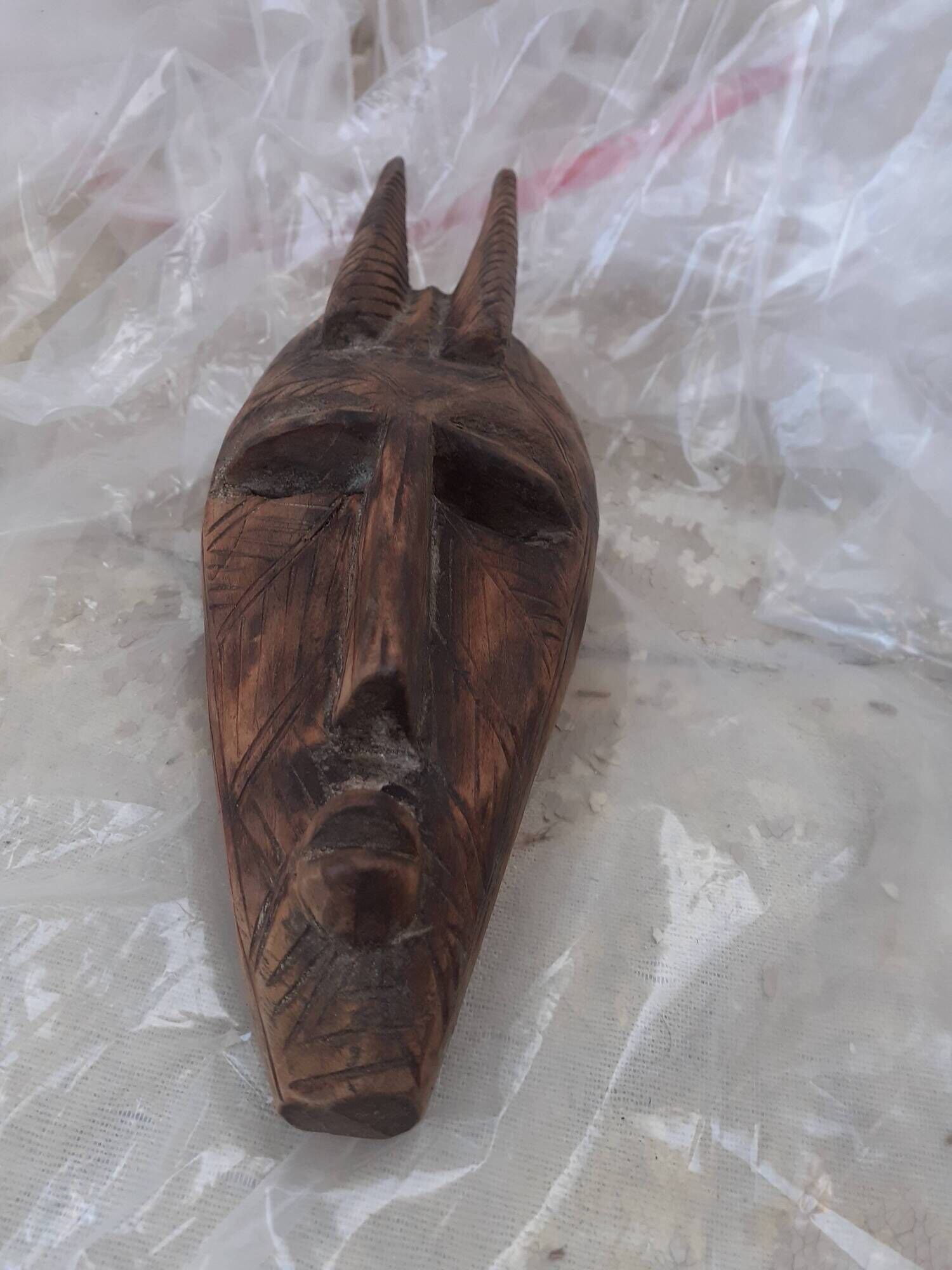 African mask, from Congo ancient African tribal art, mask h 36 l 17 cm.