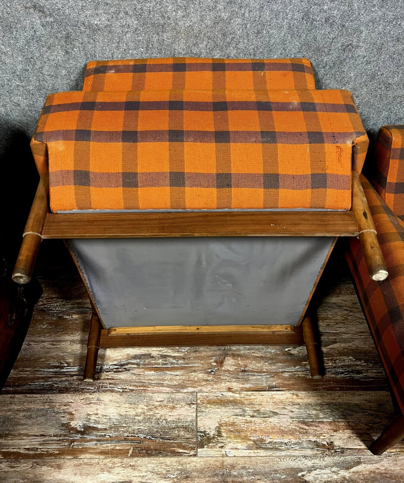 Pair of vintage Scandinavian armchairs from the 50s-60s in teak