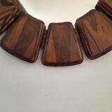 Brutalist wooden mirror, 1970