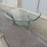 Table basse bronze et verre