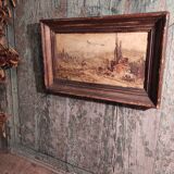 French vintage oil painting, signed Font