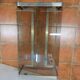 Coffee table with stainless steel base and smoked glass, from the 70s