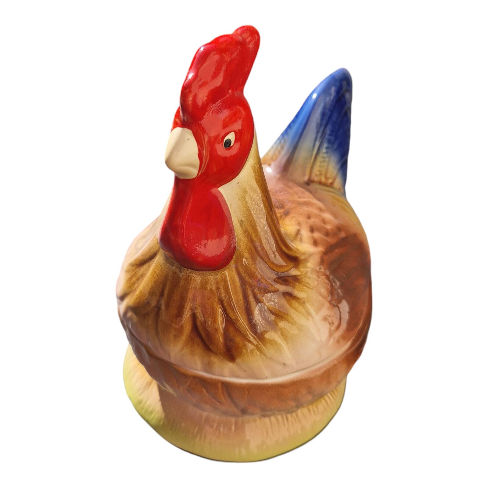 Caugant zoomorphic ceramic terrine with rooster