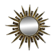 Golden and patinated metal sun mirror